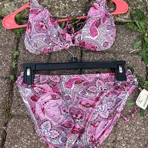 Rampage Pink Paisley Bikini Set softest material! NWT gorgeous!